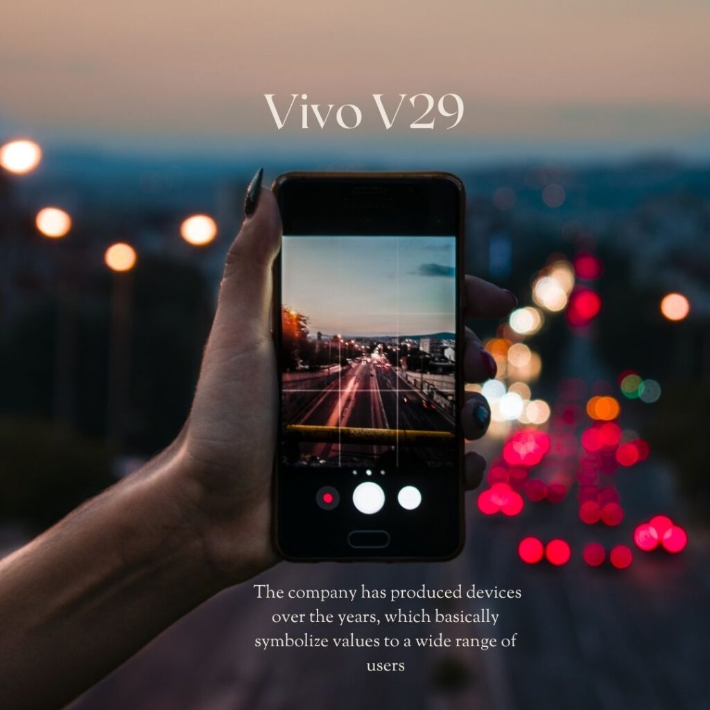 Vivo V29 smartphone featuring a sleek design, vibrant AMOLED display, and advanced camera setup